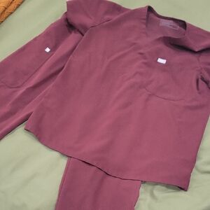 Burgundy Scrub Set